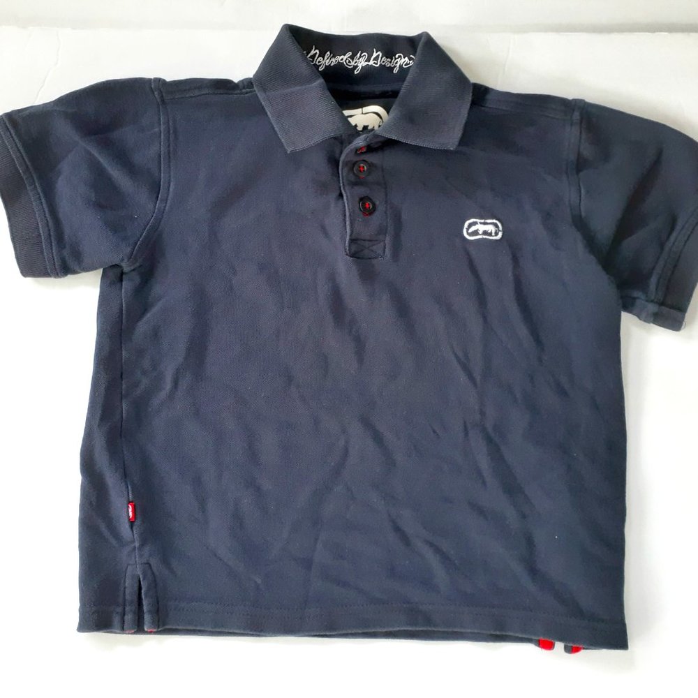 Ecko Boys Shirt Polo Navy Blue Short Sleeve Size 4
